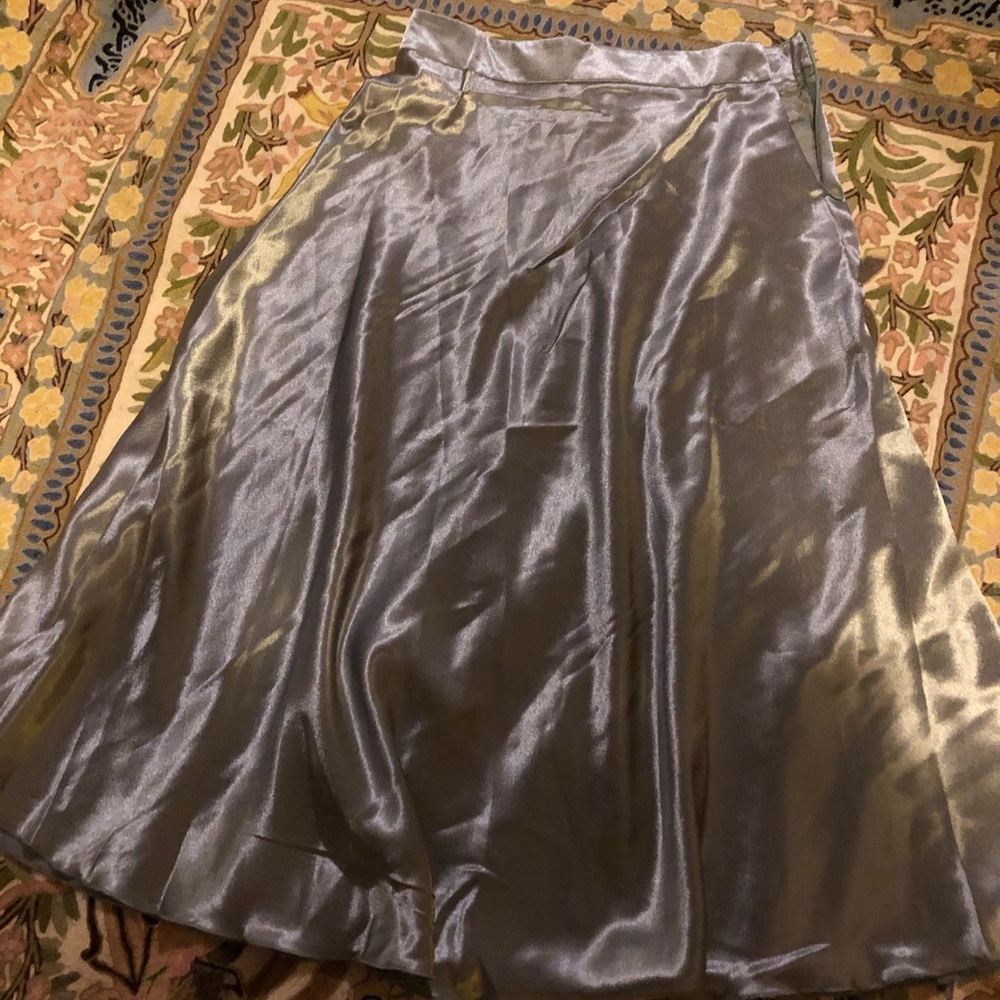 Brand new sage green satin midi skirt!
